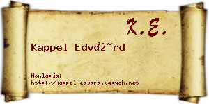 Kappel Edvárd névjegykártya